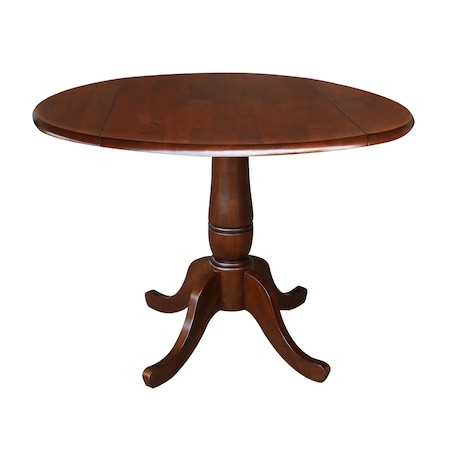 International Concepts Round 42 in Round Dual Drop Leaf Pedestal Table, 29.5 inH, Espresso, 42 W, 42 L, 29.5 in H, Wood K581-42DPT